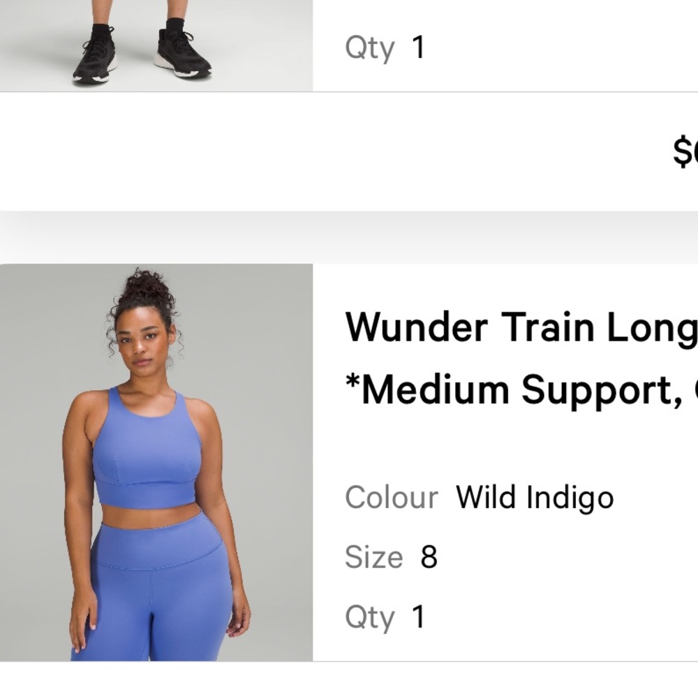 Lululemon Wunder Train longline sports bra